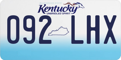 KY license plate 092LHX