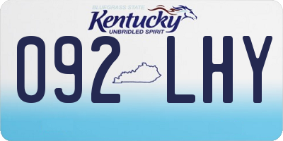 KY license plate 092LHY