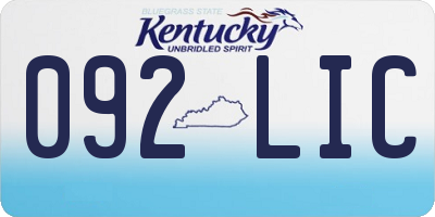 KY license plate 092LIC