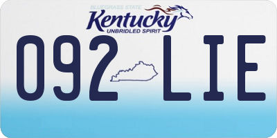 KY license plate 092LIE