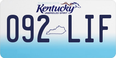 KY license plate 092LIF