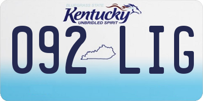 KY license plate 092LIG