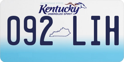 KY license plate 092LIH