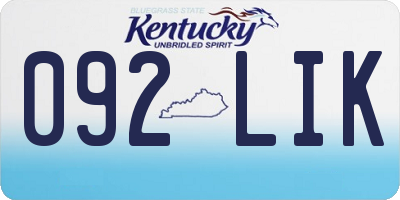 KY license plate 092LIK