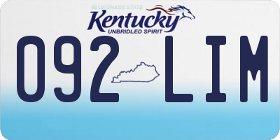 KY license plate 092LIM