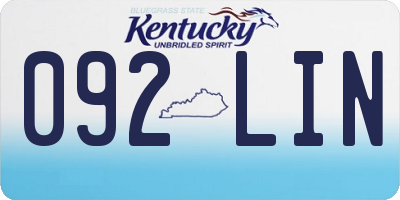 KY license plate 092LIN