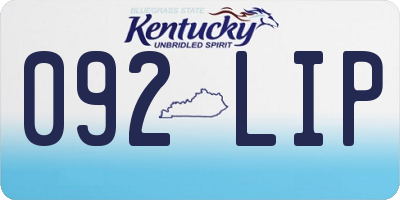 KY license plate 092LIP