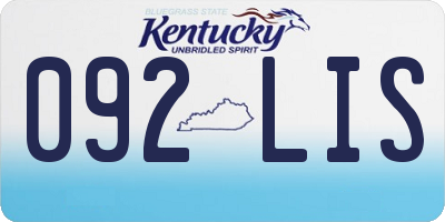 KY license plate 092LIS