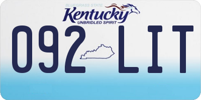 KY license plate 092LIT