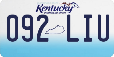 KY license plate 092LIU