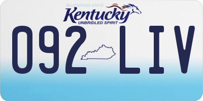 KY license plate 092LIV