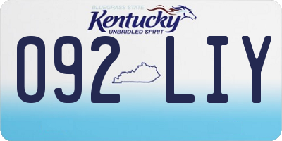 KY license plate 092LIY