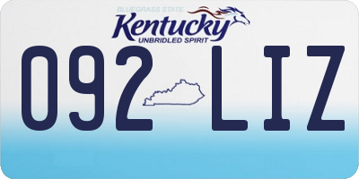 KY license plate 092LIZ