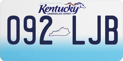 KY license plate 092LJB