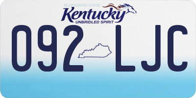 KY license plate 092LJC