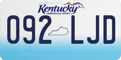 KY license plate 092LJD