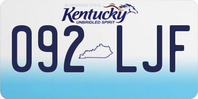 KY license plate 092LJF