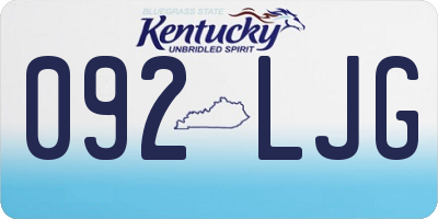 KY license plate 092LJG