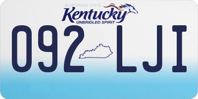 KY license plate 092LJI