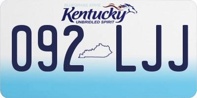 KY license plate 092LJJ