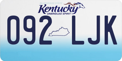 KY license plate 092LJK