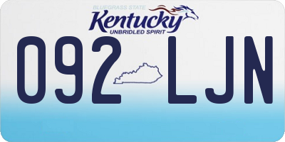 KY license plate 092LJN