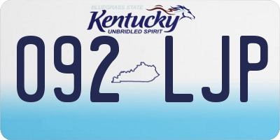 KY license plate 092LJP
