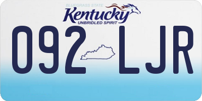 KY license plate 092LJR