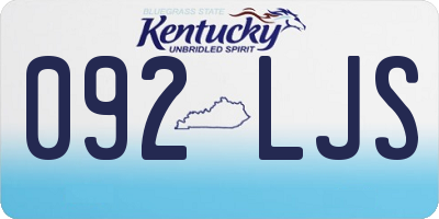 KY license plate 092LJS