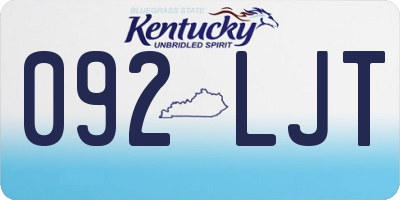 KY license plate 092LJT
