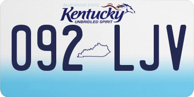 KY license plate 092LJV