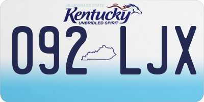 KY license plate 092LJX