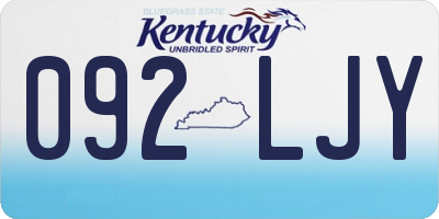 KY license plate 092LJY