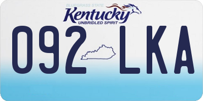 KY license plate 092LKA