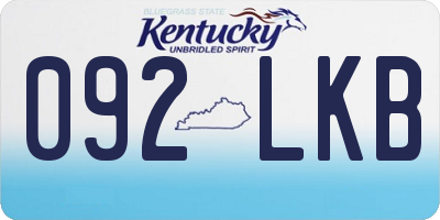 KY license plate 092LKB