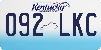 KY license plate 092LKC