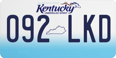 KY license plate 092LKD