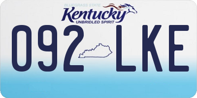 KY license plate 092LKE