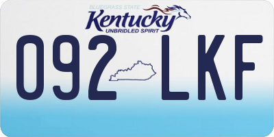 KY license plate 092LKF