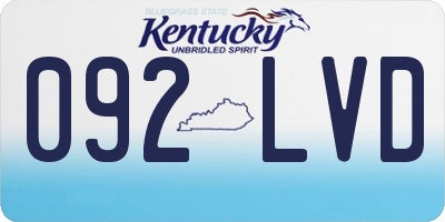 KY license plate 092LVD