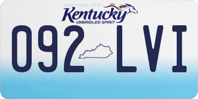 KY license plate 092LVI