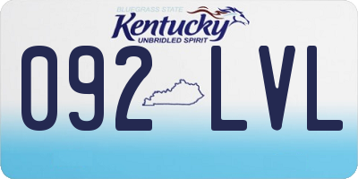 KY license plate 092LVL