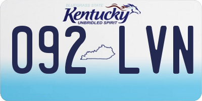 KY license plate 092LVN