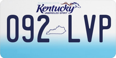 KY license plate 092LVP