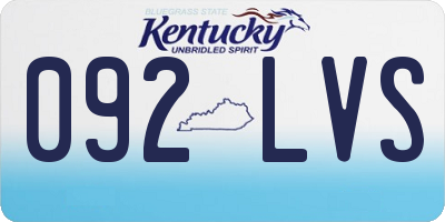 KY license plate 092LVS