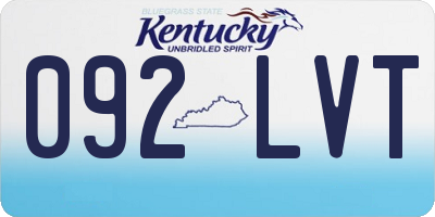 KY license plate 092LVT