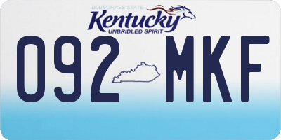 KY license plate 092MKF