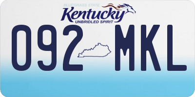 KY license plate 092MKL