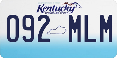 KY license plate 092MLM