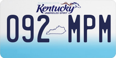 KY license plate 092MPM